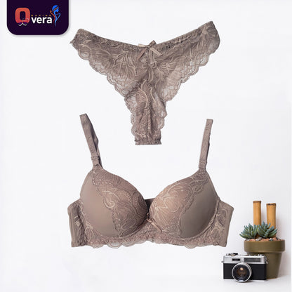 Premium-Quality Bra & Panty Set  for Girls Imported Soft & Comfortable Padded Form single PushUp Bra,