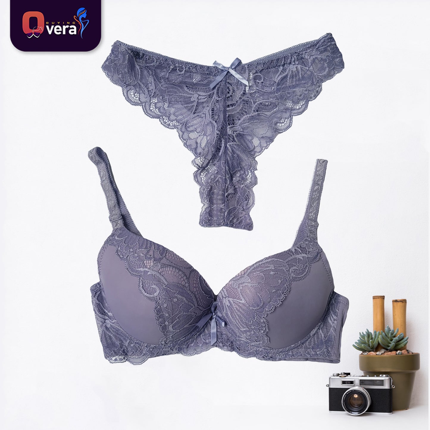 Premium-Quality Bra & Panty Set  for Girls Imported Soft & Comfortable Padded Form single PushUp Bra,